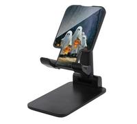 Jubonexis Cute Ghosts Walking Old Forest Path Pumpkins Cell Phone Stand Foldable Adjustable Phone Stand for Desk