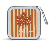 Jubonexis Cute Maple Leaf with White Polka Dots CD Case DVD Storage Case Portable