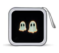 Jubonexis Cute Neon Cartoon Ghosts CD Case DVD Storage Case Portable for Car Home Travel