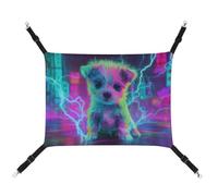 Jubonexis Cute Neon Puppy Breathable Pet Hammock with Adjustable Straps Reversible Cat Hanging Bed Dog Mats