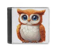 Jubonexis Cute Owl Cartoon Soft PU Leather Bifold Wallet, Coin Purse Credit Pass Case, Durable Card-Holder Slim Billfold for Men Woman Money Storage