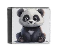 Jubonexis Cute Panda Cartoon Soft PU Leather Bifold Wallet, Coin Purse Credit Pass Case, Durable Card-Holder Slim Billfold for Men Woman Money Storage