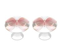 Jubonexis Cute Pastel Pink Lavender Butterfly Round Drawer Cabinet Knobs Handles with Screws,2 Pcs, Drawer Dresser Knob Pulls Decor for Wardrobe Cupboard Home Office Kitchen