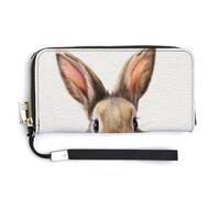 Jubonexis Cute Rabbit Colorful Easter Eggs PU Leather Clutch Long Bifold Wallet, Coin Purse Credit Pass Case, Durable Card-Holder Money Storage for Women Men