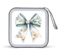Jubonexis Cute Ribbon Florals Chinoiserie Pattern CD Case DVD Storage Case Portable for Car Home Travel