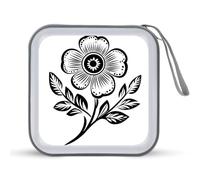 Jubonexis Cute Simple Flower Black and White CD Case DVD Storage Case Portable
