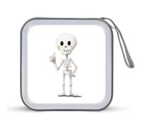Jubonexis Cute Skeleton Doing A Thumbs Up CD Case DVD Storage Case Portable for Car Home Travel