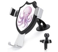 Jubonexis Cute Smiling Octopus Car Phone Holder Mount Triangle Clip Base Air Vent Cell Phone Car Mount Automotive Accessories for 4-6 Inches Cell Smartphones