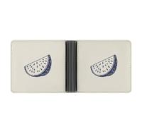 Jubonexis Cute Summer Doodle Watermelon Slice Soft PU Leather Bifold Wallet, Coin Purse Credit Pass Case, Durable Card-Holder Slim Billfold for Men Woman Money Storage