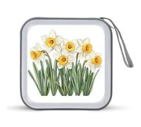 Jubonexis Daffodils in The Garden CD Case DVD Storage Case Portable for Car Home Travel
