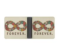 Jubonexis Daisy Chain Forever with Infinity Symbol Boho Soft PU Leather Bifold Wallet, Coin Purse Credit Pass Case, Durable Card-Holder Slim Billfold for Men Woman Money Storage