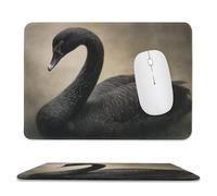 Jubonexis Dark Academia Vintage Black Swan Mouse Pad, Small Office Computer Mouse Pads for Desk Laptop with Non-Slip Rubber Base Mouse Mat, Gaming Mouse Pads
