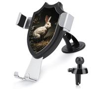 Jubonexis Dark Academia Vintage Rabbit Car Phone Holder Mount Triangle Clip Base Air Vent Cell Phone Car Mount Automotive Accessories for 4-6 Inches Cell Smartphones