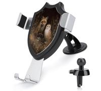 Jubonexis Dark Cottagecore Fox Owl Wildflowers Car Phone Holder Mount Triangle Clip Base Air Vent Cell Phone Car Mount Automotive Accessories for 4-6 Inches Cell Smartphones