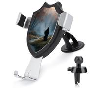 Jubonexis Dark Fantasy Old Witch in Forest Car Phone Holder Mount Triangle Clip Base Air Vent Cell Phone Car Mount Automotive Accessories for 4-6 Inches Cell Smartphones