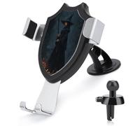 Jubonexis Dark Fantasy Witch Holding A Staff Car Phone Holder Mount Triangle Clip Base Air Vent Cell Phone Car Mount Automotive Accessories for 4-6 Inches Cell Smartphones