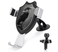 Jubonexis Dark Mysterious Raven on Dead Tree Car Phone Holder Mount Triangle Clip Base Air Vent Cell Phone Car Mount Automotive Accessories for 4-6 Inches Cell Smartphones