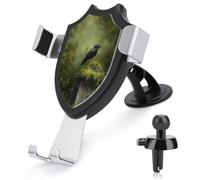 Jubonexis Dark Romantic Crow in Old Forest Cemetery Car Phone Holder Mount Triangle Clip Base Air Vent Cell Phone Car Mount Automotive Accessories for 4-6 Inches Cell Smartphones