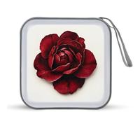 Jubonexis Deep Red Rose CD Case DVD Storage Case Portable