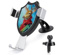 Jubonexis Deer Wearing A Red Scarf Victorian Era Car Phone Holder Mount Triangle Clip Base Air Vent Cell Phone Car Mount Automotive Accessories for 4-6 Inches Cell Smartphones