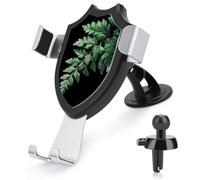 Jubonexis Delicate Fern Leaf on Black Car Phone Holder Mount Triangle Clip Base Air Vent Cell Phone Car Mount Automotive Accessories for 4-6 Inches Cell Smartphones