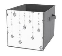 Jubonexis Diamonds Hanging from The Ceiling Cube Storage Bins Storage Cubes Foldable Decorative Fabric Storage Baskets Home Organizers with Handles for Shelves,Closet, 27x27 CM