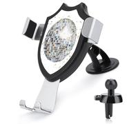 Jubonexis Disco Ball Soft Watercolor Silver And Gold Car Phone Holder Mount Triangle Clip Base Air Vent Cell Phone Car Mount Automotive Accessories for 4-6 Inches Cell Smartphones