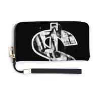 Jubonexis Dollar Sign Graffiti Black and White PU Leather Clutch Long Bifold Wallet, Coin Purse Credit Pass Case, Durable Card-Holder Money Storage for Women Men