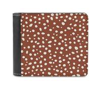 Jubonexis Dotted Seed Pattern Creamy Dots Soft PU Leather Bifold Wallet, Coin Purse Credit Pass Case, Durable Card-Holder Slim Billfold for Men Woman Money Storage
