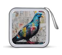 Jubonexis Dove Collage Newspaper Graffiti CD Case DVD Storage Case Portable for Car Home Travel