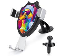 Jubonexis Duck Wearing Santa Hat with Sunglasses Car Phone Holder Mount Triangle Clip Base Air Vent Cell Phone Car Mount Automotive Accessories for 4-6 Inches Cell Smartphones