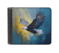 Jubonexis Eagle Flying in The Sky Soft PU Leather Bifold Wallet, Coin Purse Credit Pass Case, Durable Card-Holder Slim Billfold for Men Woman Money Storage