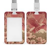 Jubonexis Eagle Flying Over The Mountain ID Badge Holder Retractable Clip Card Holder Card Protector Name Badge Name Tag for Work Office Doctor Nurse