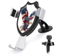Jubonexis Eagle Wings American Flag Pattern Car Phone Holder Mount Triangle Clip Base Air Vent Cell Phone Car Mount Automotive Accessories for 4-6 Inches Cell Smartphones