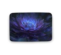 Jubonexis Elegant Dark Purple Flower Bathroom Door Rug Mat, Extra Soft Coral Velvet Floor Mat, Rapid Water Absorption Non Slip Comfortable Bath Rugs Mats 19.7"x31.5"