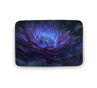 Jubonexis Elegant Dark Purple Flower Bathroom Door Rug Mat, Extra Soft Coral Velvet Floor Mat, Rapid Water Absorption Non Slip Comfortable Bath Rugs Mats 15.7"x23.6"