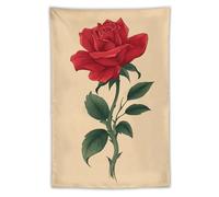 Jubonexis Elegant Red Rose Tattoo Style Tapestry Polyester Aesthetic Wall Hanging Bedroom Living Room Dorm Decor 40"x60"