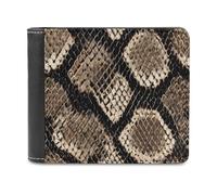 Jubonexis Elegant Snake Skin Pattern Soft PU Leather Bifold Wallet, Coin Purse Credit Pass Case, Durable Card-Holder Slim Billfold for Men Woman Money Storage