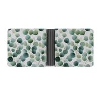 Jubonexis Eucalyptus Leaves in Soft Watercolor Soft PU Leather Bifold Wallet, Coin Purse Credit Pass Case, Durable Card-Holder Slim Billfold for Men Woman Money Storage
