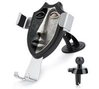 Jubonexis Face Black And White Dark Surrealism Car Phone Holder Mount Triangle Clip Base Air Vent Cell Phone Car Mount Automotive Accessories for 4-6 Inches Cell Smartphones