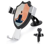 Jubonexis Fair-skinned Woman Seated in Meditative Pose Car Phone Holder Mount Triangle Clip Base Air Vent Cell Phone Car Mount Automotive Accessories for 4-6 Inches Cell Smartphones