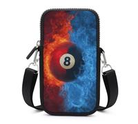 Jubonexis Fantasy 8-ball Fire Water Red And Blue Crossbody Mobile Phone Bag Smartphone Bag With Adjustable Strap