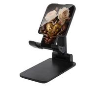 Jubonexis Feminine Hands Holding Golden Heart Roses Pearls Cell Phone Stand Foldable Adjustable Phone Stand for Desk