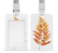 Jubonexis Fern in Autumn Colors ID Badge Holder Retractable Clip Card Holder Card Protector Name Badge Name Tag for Work Office Doctor Nurse