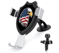 Jubonexis Fierce Bald Eagle Head on Black Car Phone Holder Mount Triangle Clip Base Air Vent Cell Phone Car Mount Automotive Accessories for 4-6 Inches Cell Smartphones