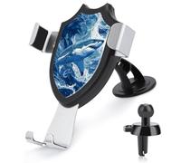Jubonexis Fierce Shark Slicing through Swirling Waves Car Phone Holder Mount Triangle Clip Base Air Vent Cell Phone Car Mount Automotive Accessories for 4-6 Inches Cell Smartphones