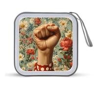 Jubonexis Fist Raised Flowers CD Case DVD Storage Case Portable