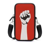 Jubonexis Fist Raised on A Red Crossbody Mobile Phone Bag Smartphone Bag With Adjustable Strap