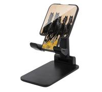 Jubonexis Five Black Horses Running Flowers Cell Phone Stand Foldable Adjustable Phone Stand for Desk