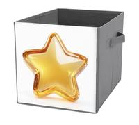 Jubonexis Five-pointed Star Semi-transparent Style Cube Storage Bins Storage Cubes Foldable Decorative Fabric Storage Baskets Home Organizers with Handles for Shelves,Closet, 27x27 CM